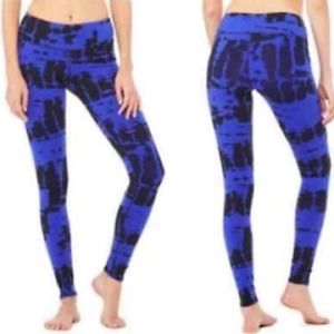 ALO Yoga workout leggings airbrush tie dye blue activewear athleisure  size XS